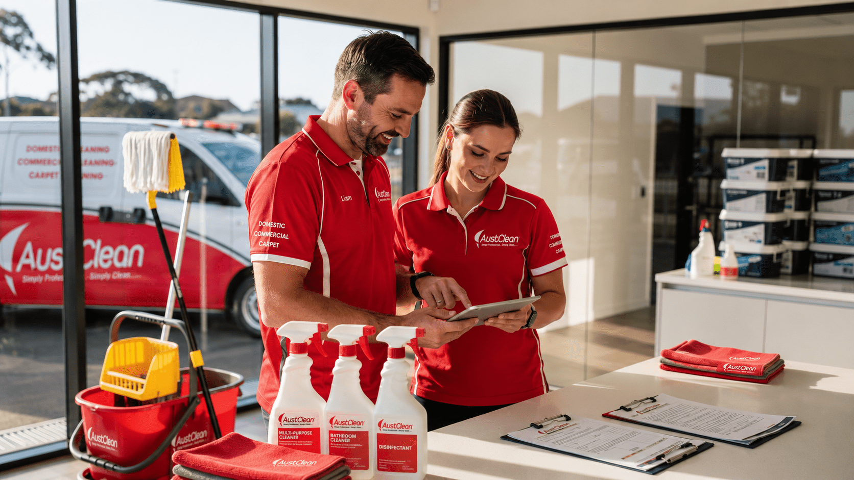 AustClean professional cleaning team in action