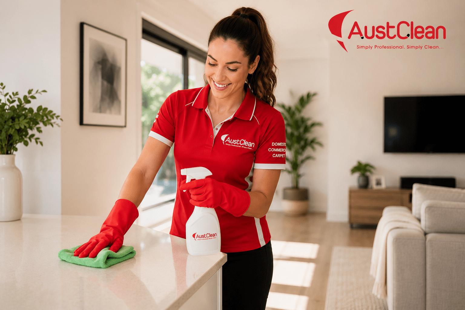Spring Cleaning List: Ultimate Australian Checklist 1 AustClean team performing a spring clean in a residential home