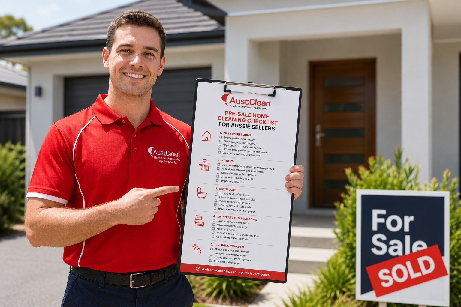 AustClean's pre-sale cleaning checklist for spotless home preparation