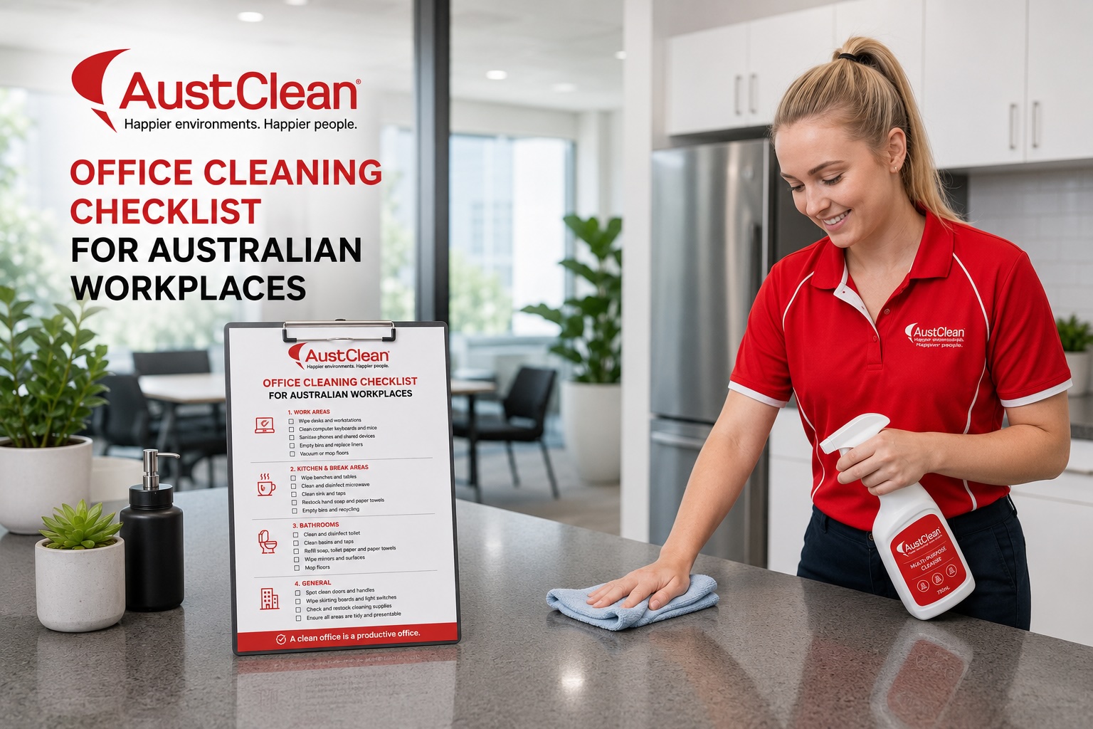 Comprehensive office clean checklist by AustClean