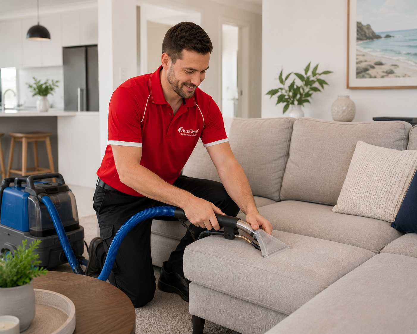 Professional upholstery cleaning service by AustClean