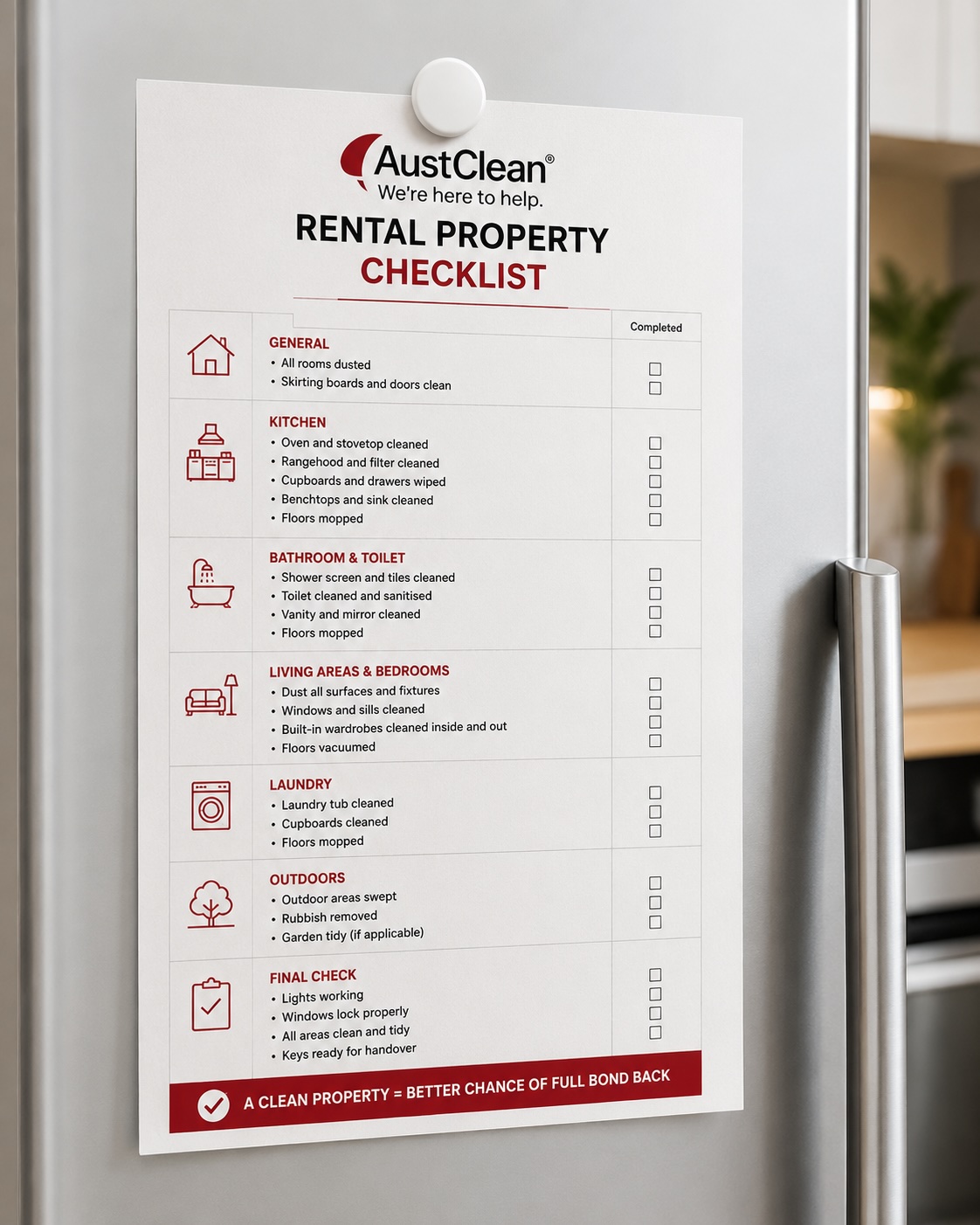 AustClean rental property checklist guide